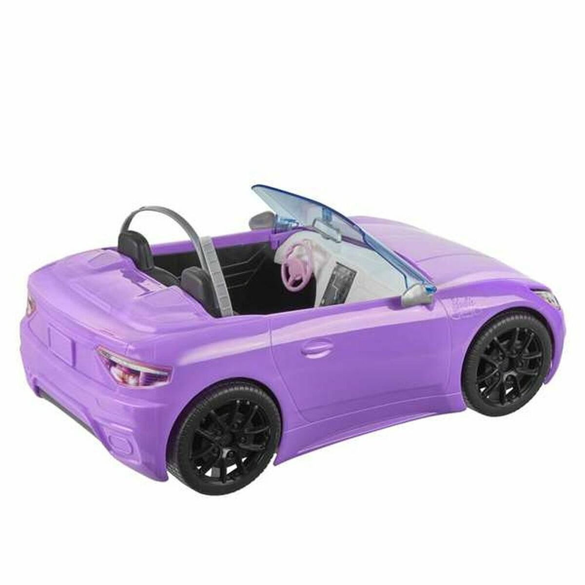 Barbie nukke ja violetti avoauto, leikkisetti lapsille 3+ v, asusteilla