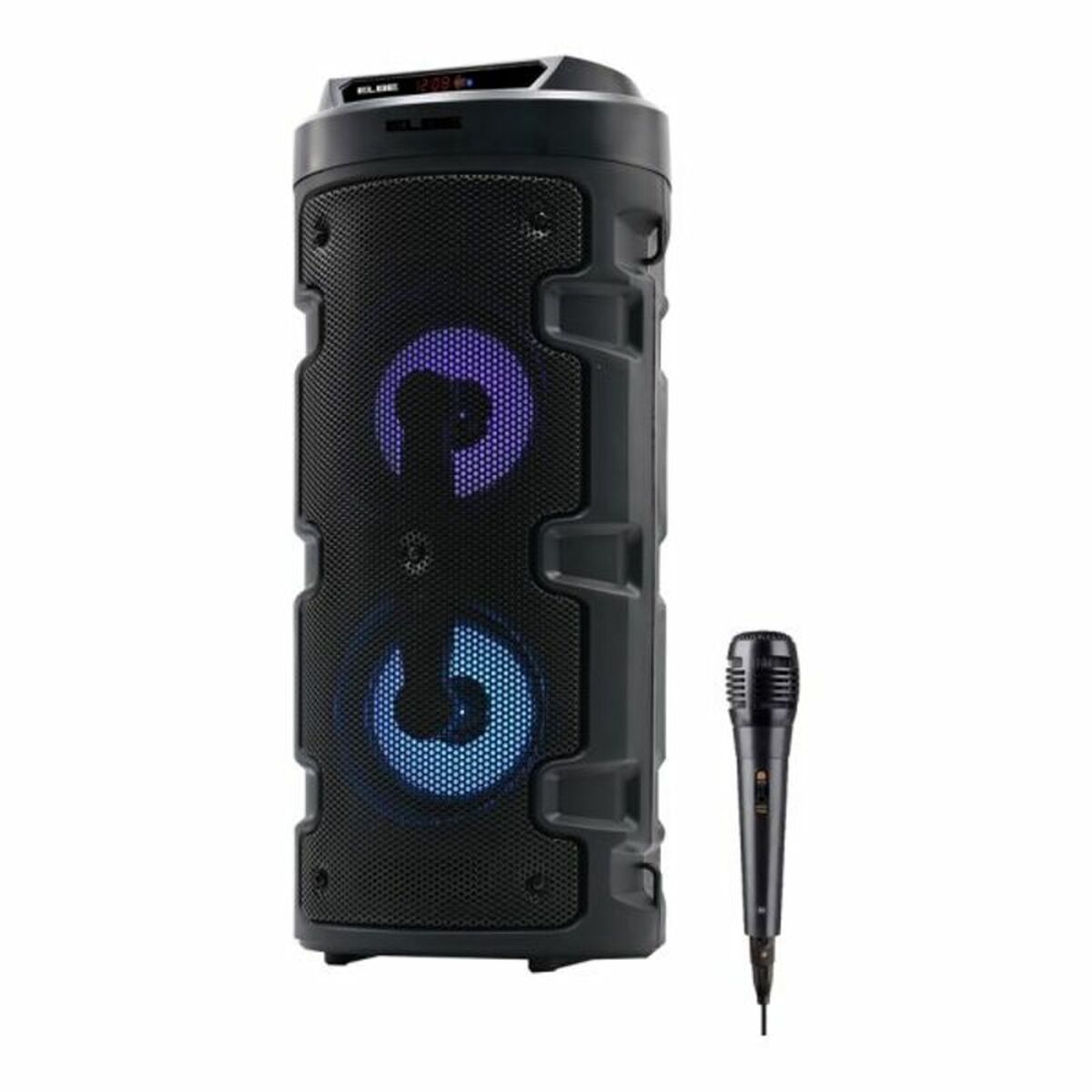 Bluetooth-kaiutin 10 W karaokemikrofonilla, kannettava akku, USB & LED-valot
