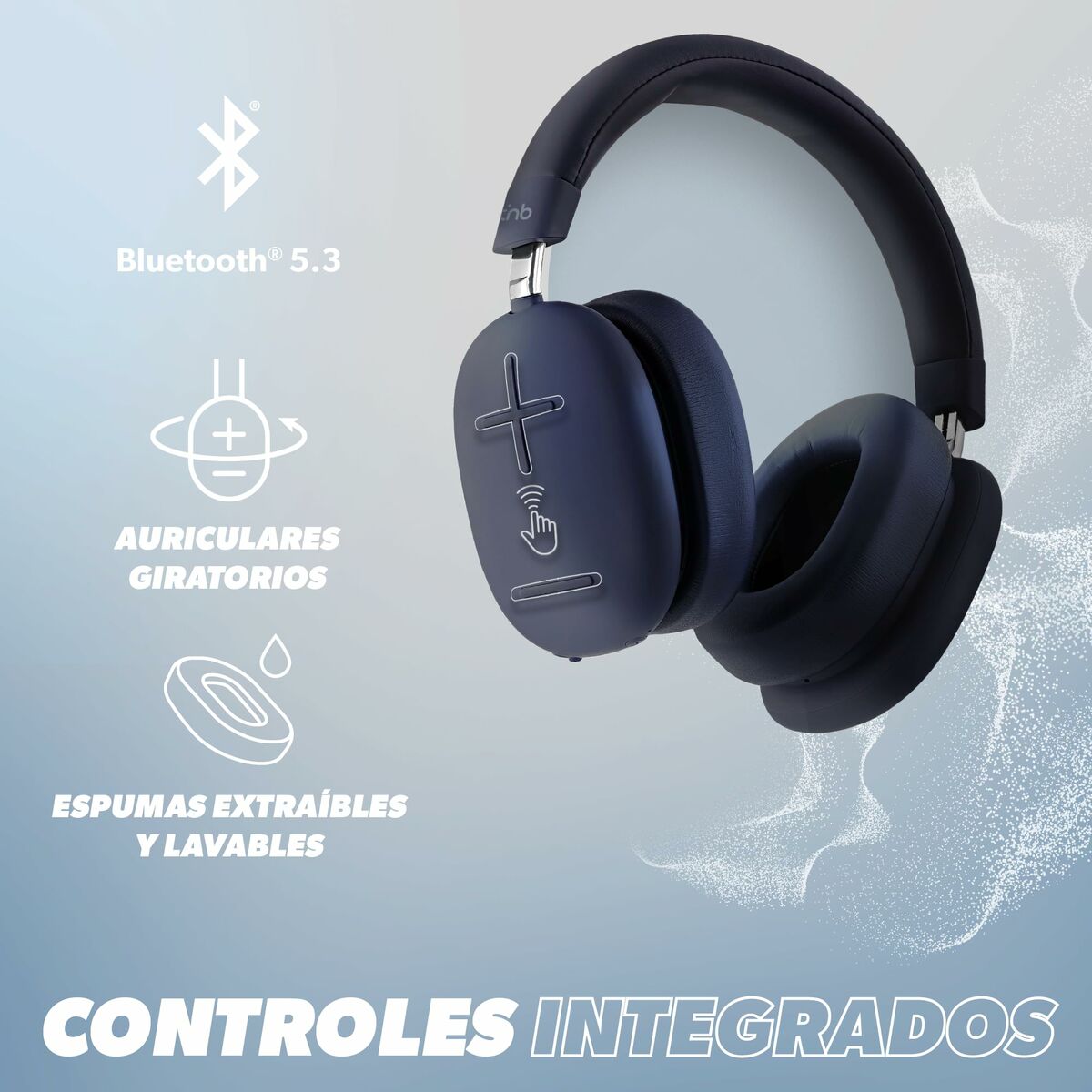 Bluetooth-kuulokkeet mikrofonilla, aktiivinen melunvaimennus, tummansininen
