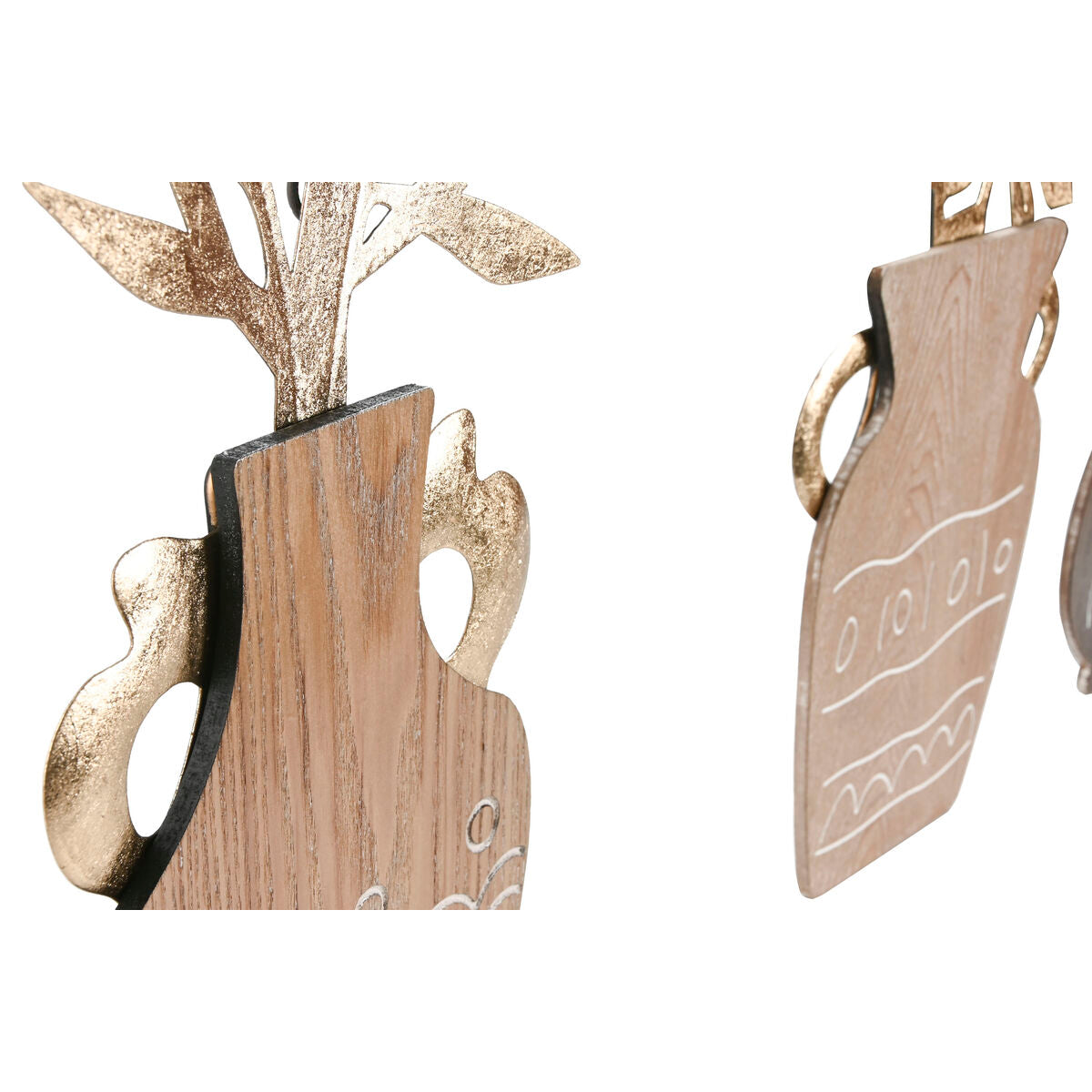 Koristehahmo maljakko boho 4 kpl, MDF & metalli, luonnonväri, 28,5 x 2 x 50 cm