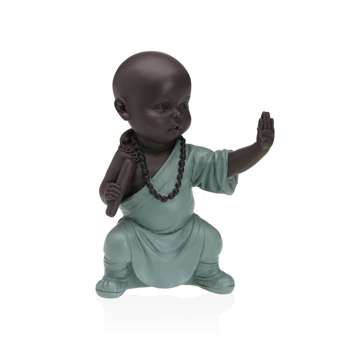 Buddha koristefiguuri, resiinistä 6 x 13 x 10 cm, pöytäkoriste, sisustukseen