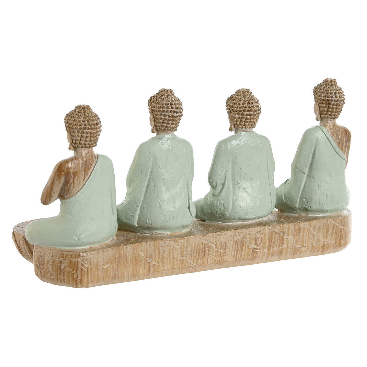 Buddha koristefiguuri 2 kpl, hartsi 24×9×11 cm, valkoinen & vihreä, itämainen