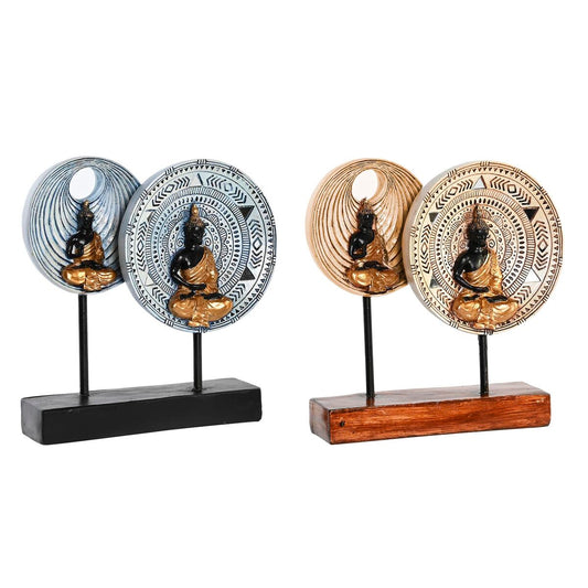 Buddha koristehahmo 2 kpl, beige & sininen, metalli ja hartsi, 25×6,7×25,6 cm