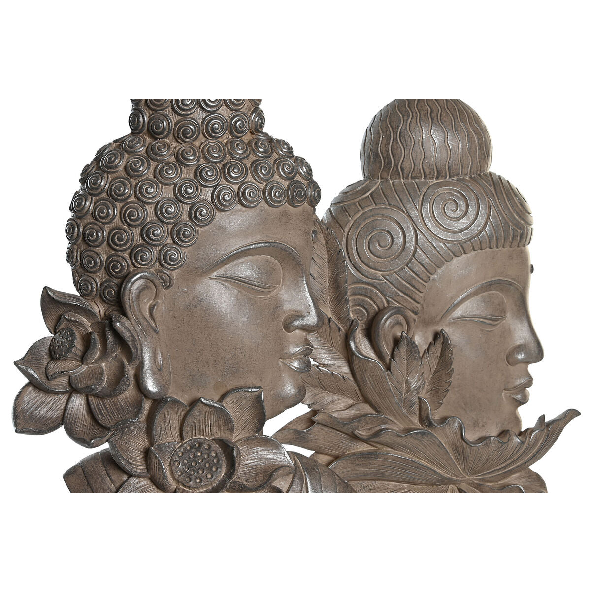 Buddha koristehahmo 23 x 8 x 42 cm, 2 kpl, metallia & hartsia, musta/ruskea