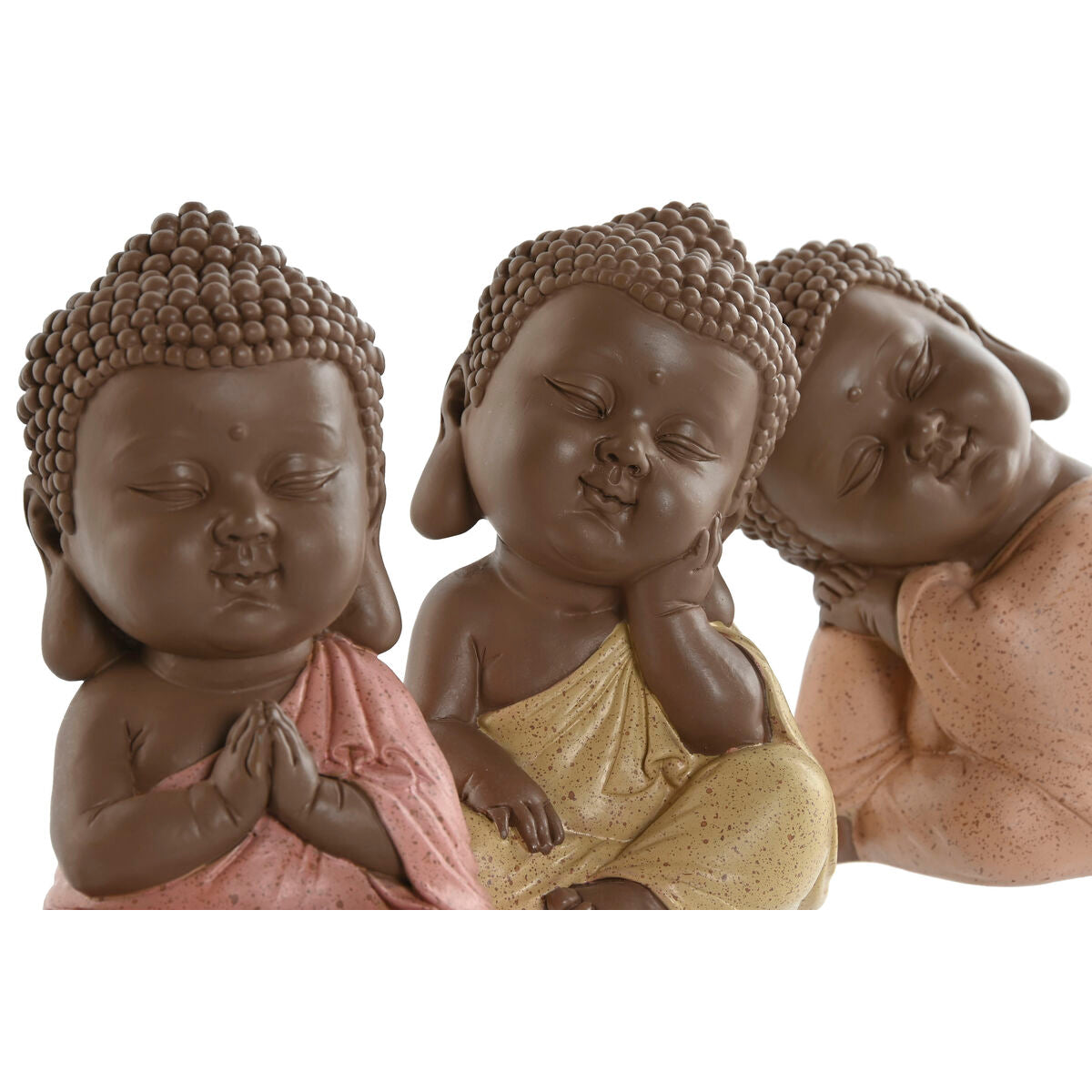 Buddha koristehahmo 3 kpl, hartsi, oranssi koralli lime, pieni 8 x 8 x 12,5 cm