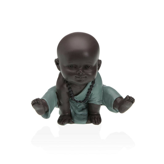Buddha koristehahmo, hartsinen pieni patsas turkoosi asu 9 x 10 x 10,5 cm