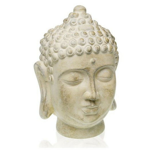 Buddha-pää koristepatsas, resiini, pyöreä muoto 19×26×18 cm