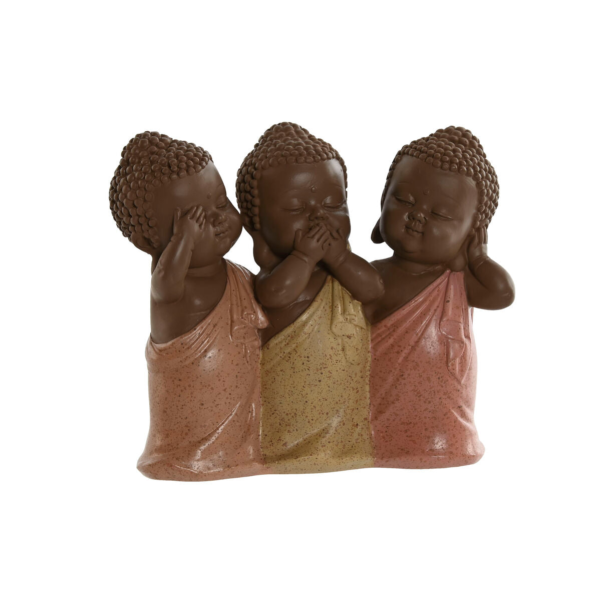 Buddha-patsas hartsi, oranssi koralli & lime koristefiguuri sisustus 15,5×6×13 cm