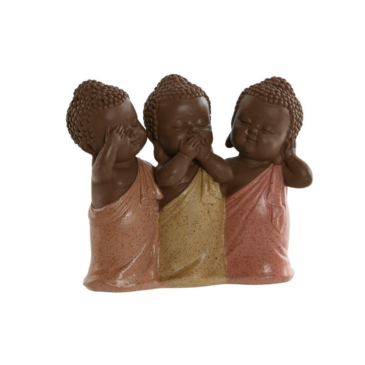 Buddha-patsas hartsi, oranssi koralli & lime koristefiguuri sisustus 15,5×6×13 cm