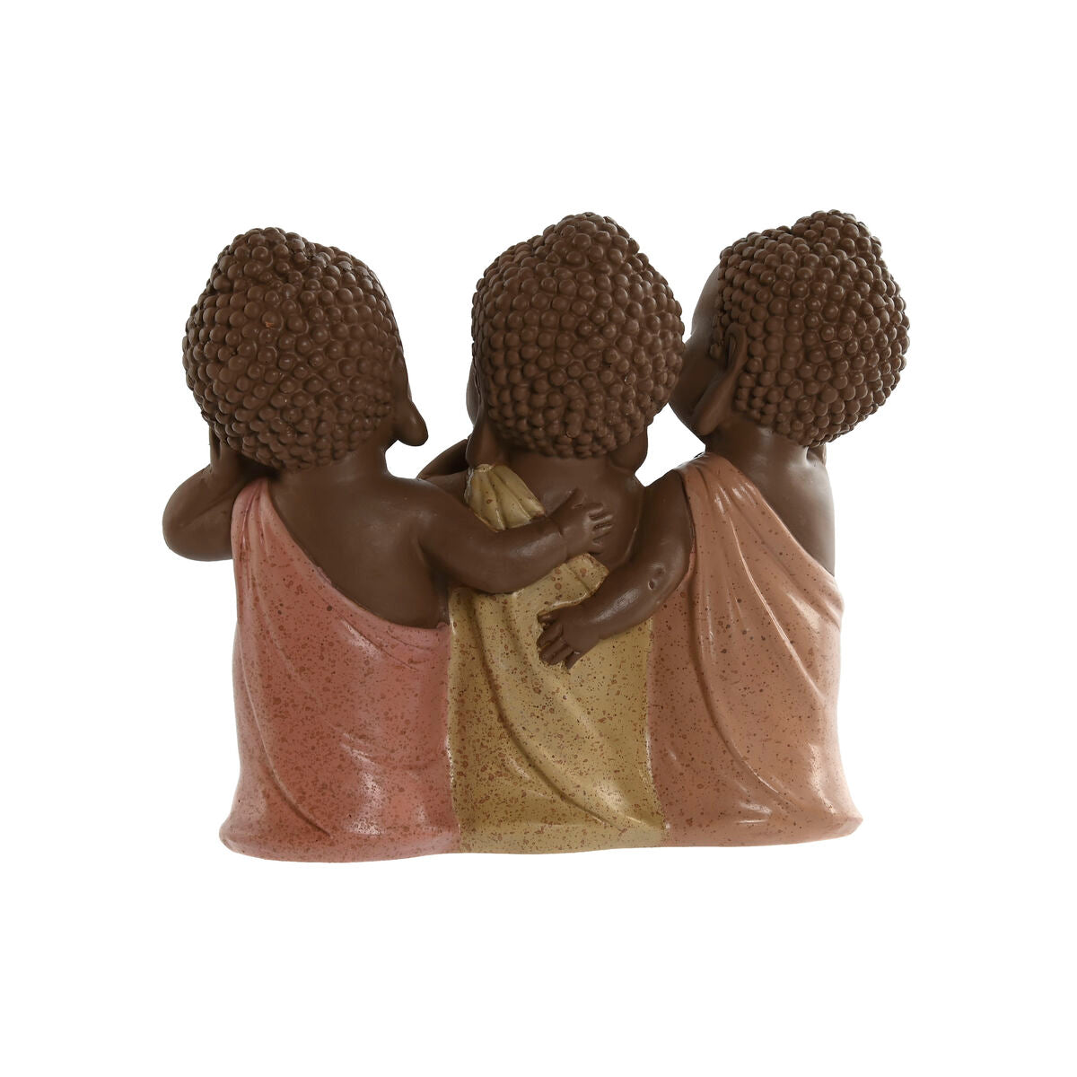 Buddha-patsas hartsi, oranssi koralli & lime koristefiguuri sisustus 15,5×6×13 cm