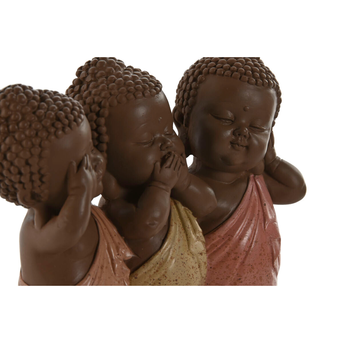 Buddha-patsas hartsi, oranssi koralli & lime koristefiguuri sisustus 15,5×6×13 cm