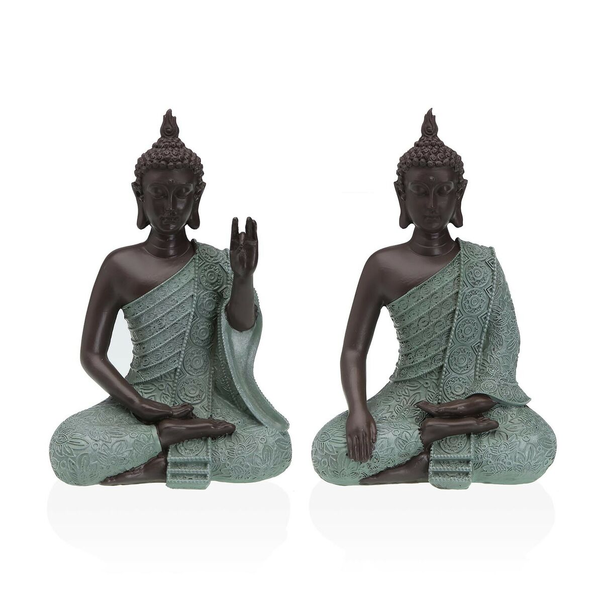 Buddha patsas, resiinistä 9 x 20 x 14 cm, istuva pöytäkoriste sisustukseen