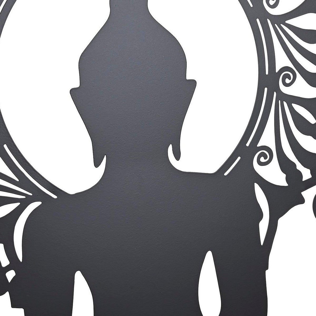 Buddha seinäkoriste metallia pyöreä 60 cm, 2 kpl sisustukseen, valkoinen & musta
