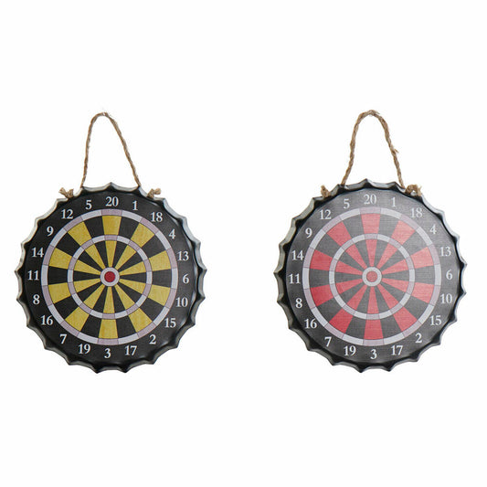 Seinäkoriste darts tikkataulut 22 x 2 x 22 cm, 2 kpl, vintage, keltainen & punainen – baarin koriste pyöreä seinäkoriste –…