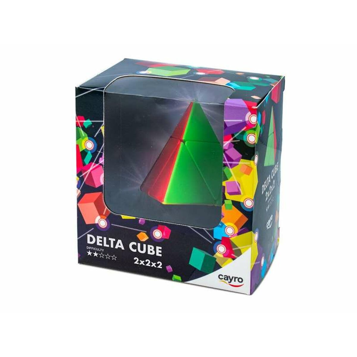 Delta cube 2x2x2 palapeli, monivärinen pyramidi-älypeli 6-vuotiaille Cayro