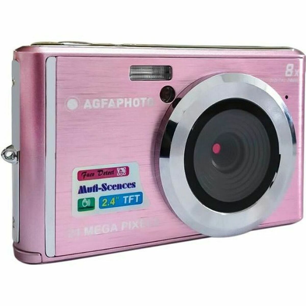 Digikamera 21 MP, HD-video & 2.4" TFT-näyttö, microSD, pinkki kompaktikamera