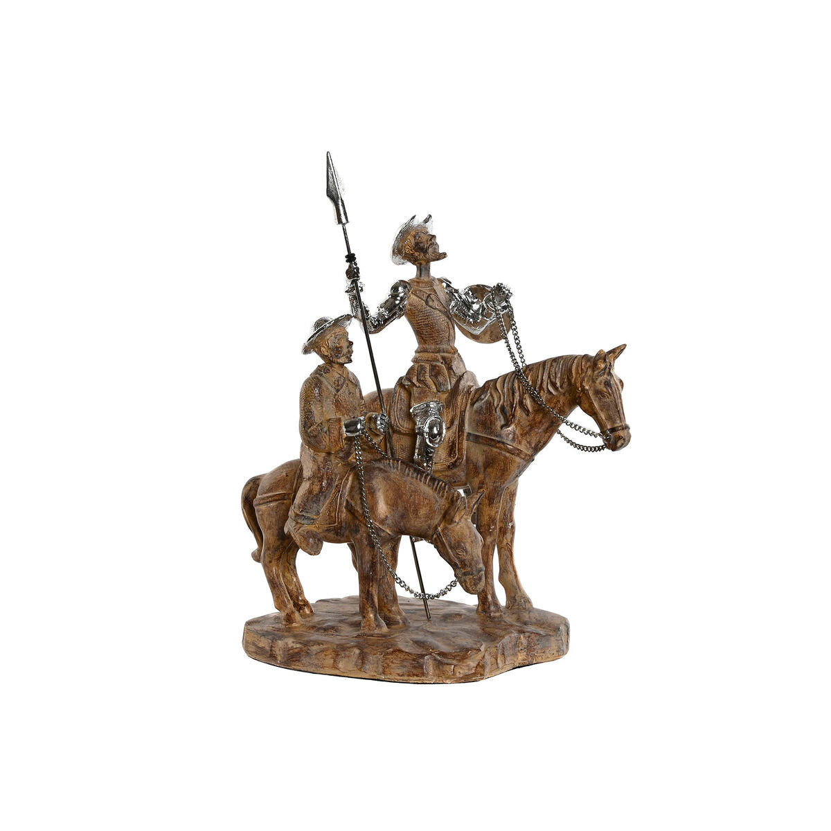 Koristehahmo don quijote & sancho hartsi 20,5 x 13 x 26 cm hopeinen luonnonväri