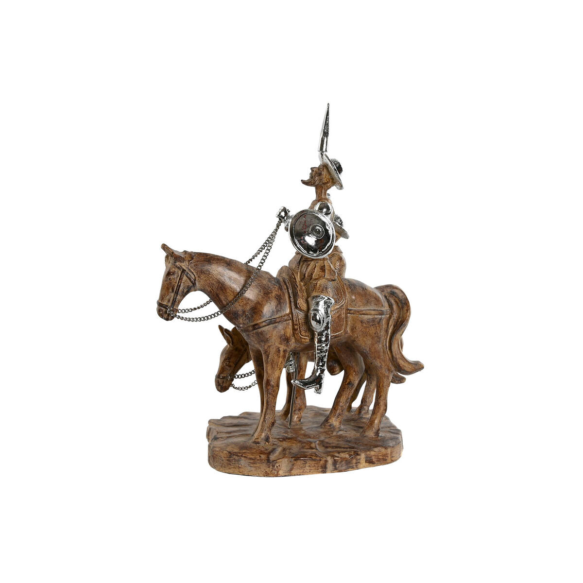 Koristehahmo don quijote & sancho hartsi 20,5 x 13 x 26 cm hopeinen luonnonväri