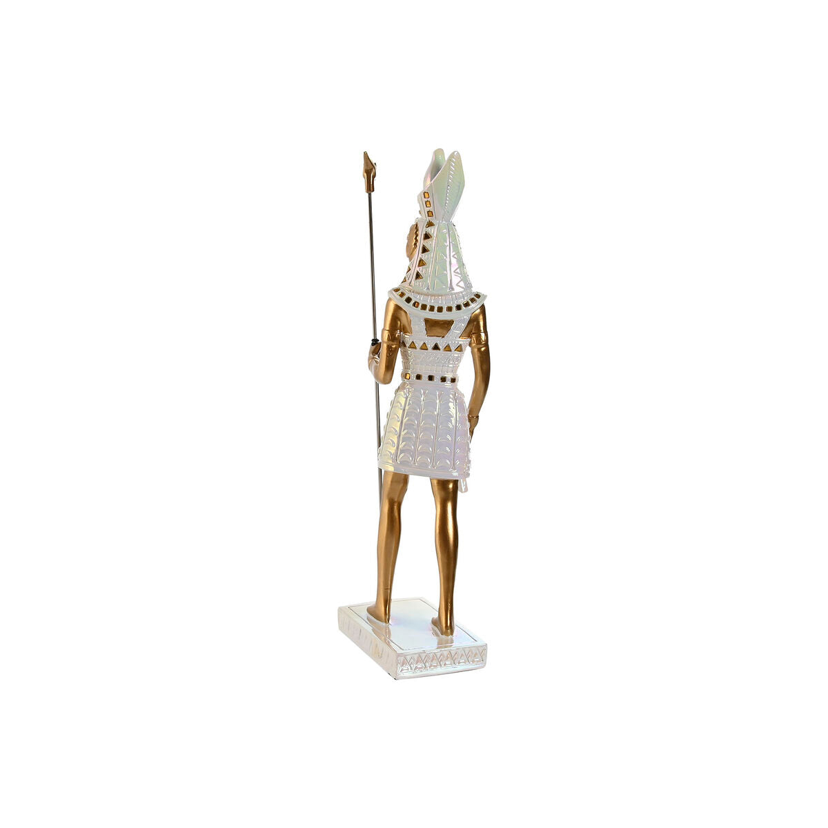 Koristehahmo valkoinen & kullattu hartsi, egyptiläinen mies, 36 cm, 2 kpl