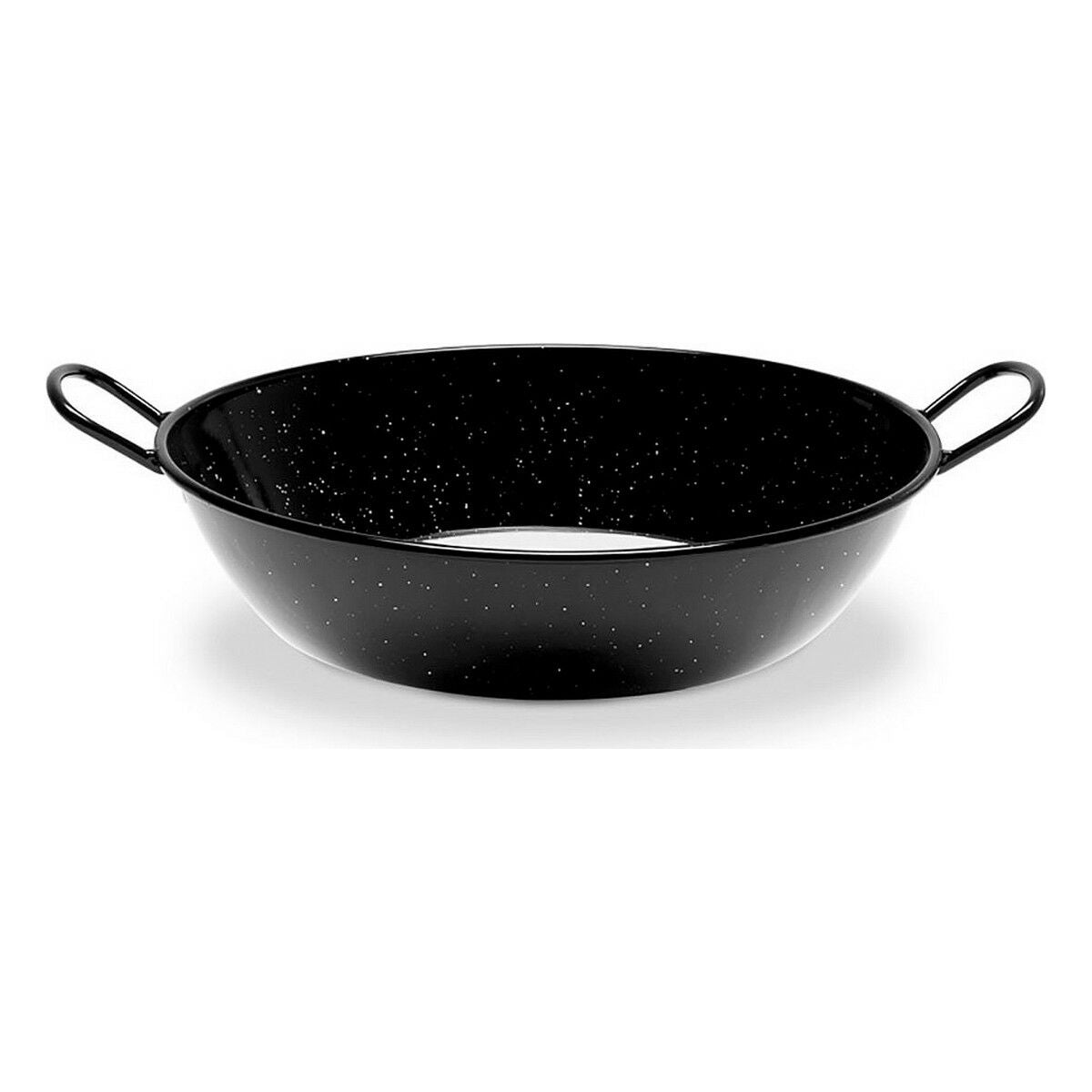 Emaloitu syvä pannu Ø 28 cm, kahvallinen, uuniin sopiva, musta, 6 hengelle