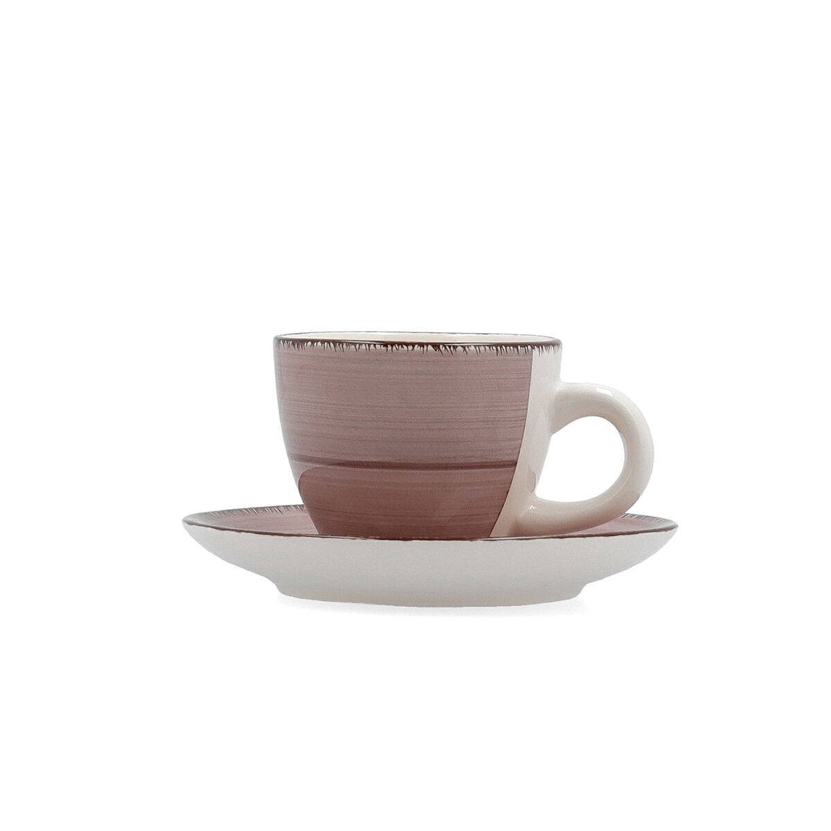 Espresso-kupit ja lautaset 90 ml, 6 kpl pinkki, keraaminen aamukahville