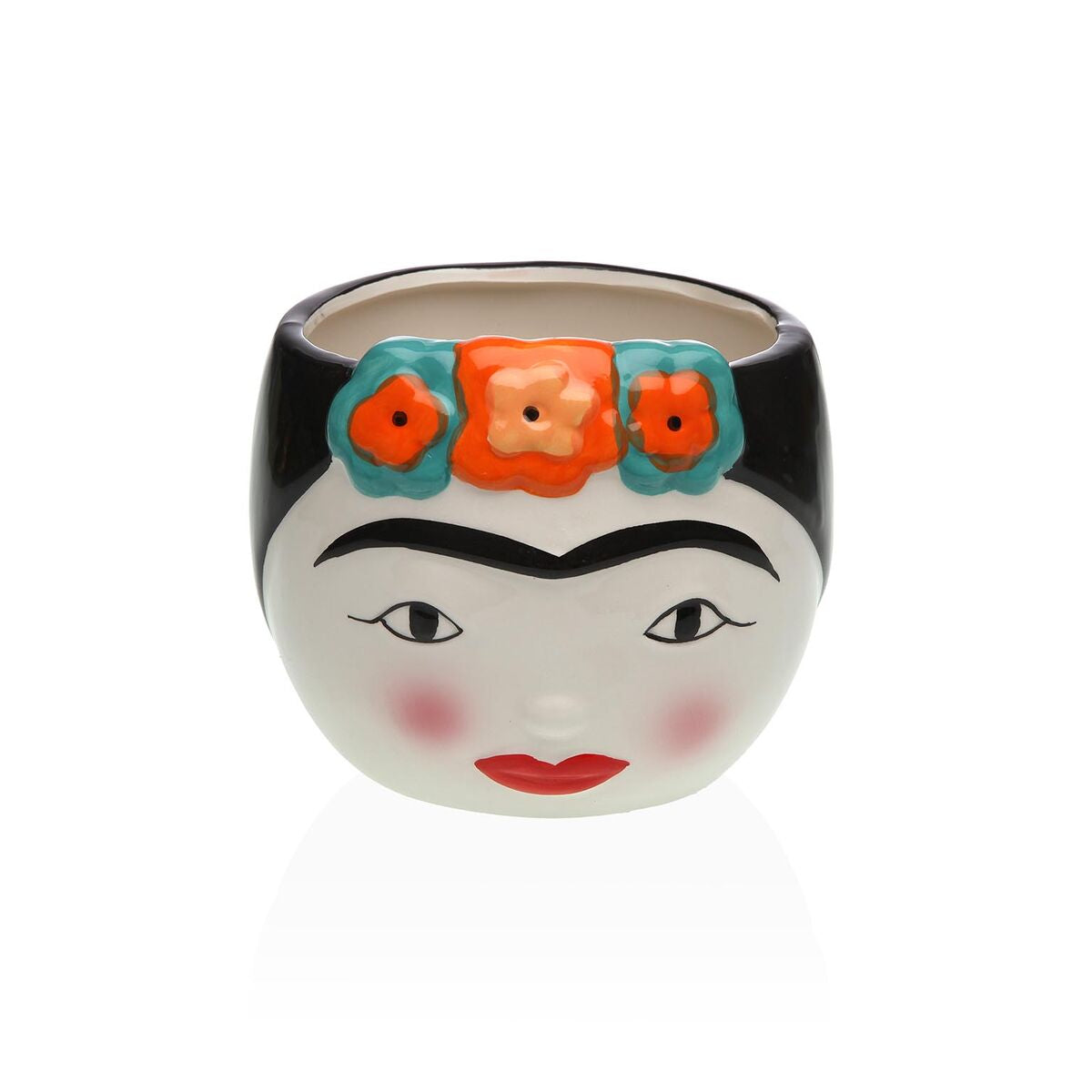 Keramiikkamaljakko Frida Kahlo 14 x 12 x 14 cm, skandinaavinen punainen