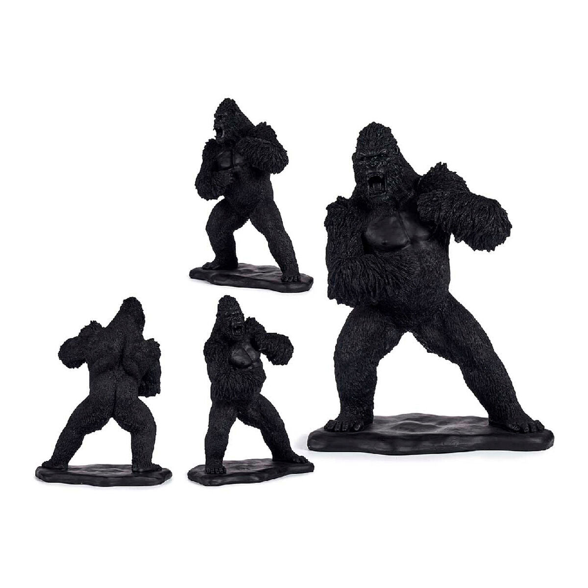 Gorilla koristehahmo mattamusta resiinistä 25,5 x 56,5 x 43,5 cm, sisustuskoriste
