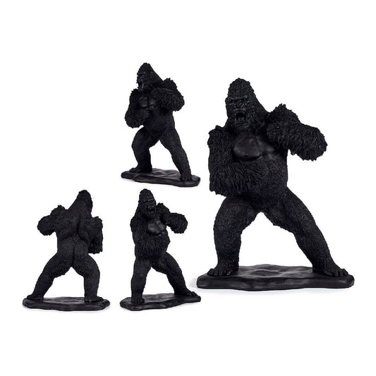 Gorilla koristehahmo mattamusta resiinistä 25,5 x 56,5 x 43,5 cm, sisustuskoriste