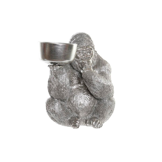 Gorilla koristehahmo hopeanvärinen hartsi, kulho, 32 x 26,5 x 36 cm (2 kpl)