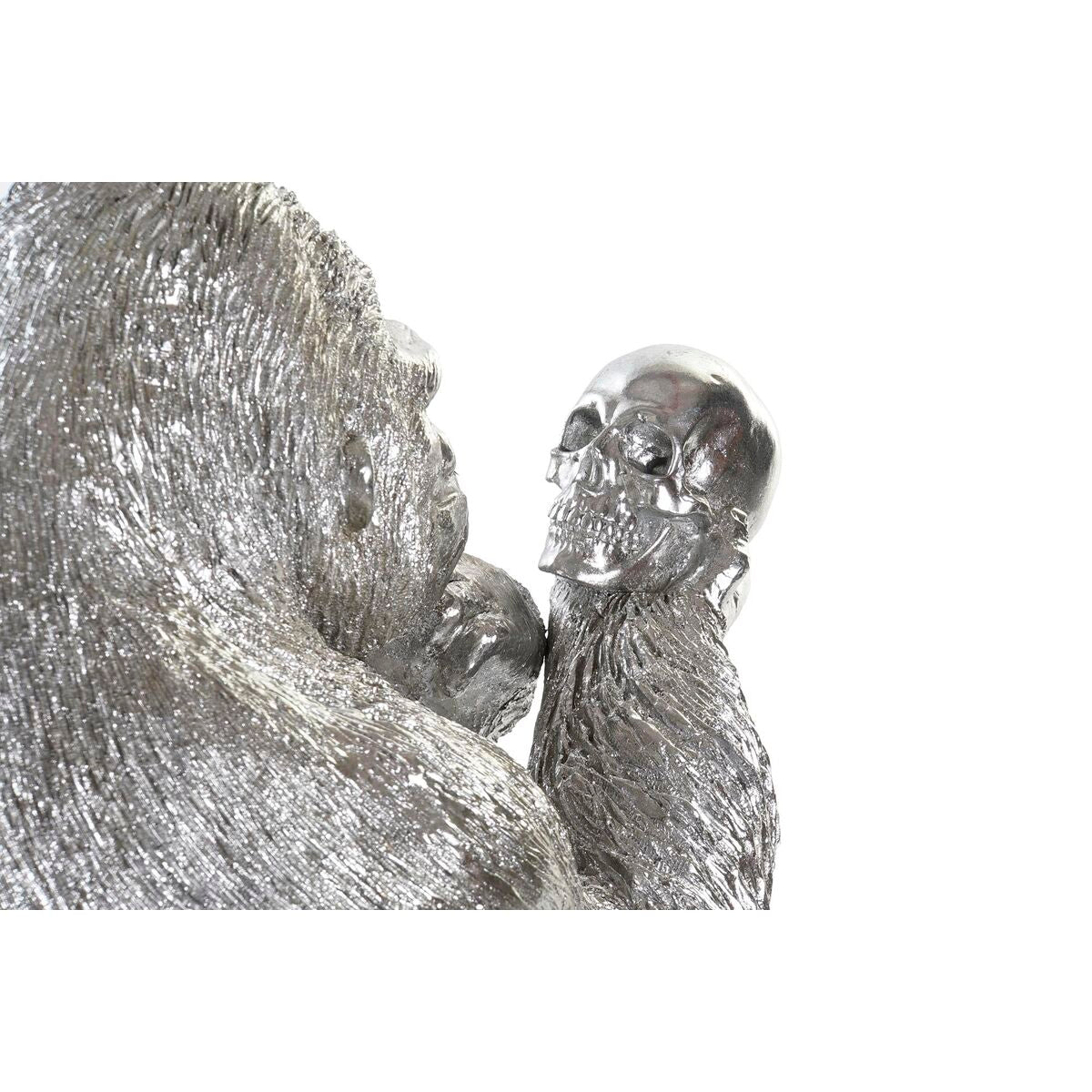 Gorilla koristehahmo hopeinen, siirtomaatyylinen sisustukseen 38,5 x 33 x 43,5 cm