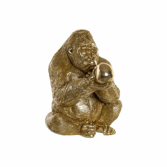 Gorillapatsas kultainen hartsi 33 x 33 x 43 cm, moderniin olohuoneeseen