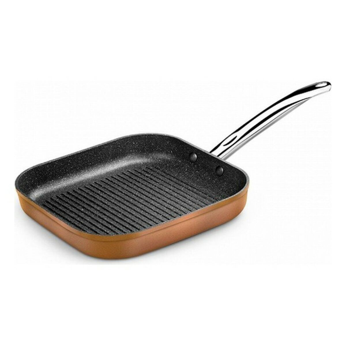 Grillipannu raidoilla 28 cm, tarttumaton karkaistu alumiini, teräskahva, 4 kpl