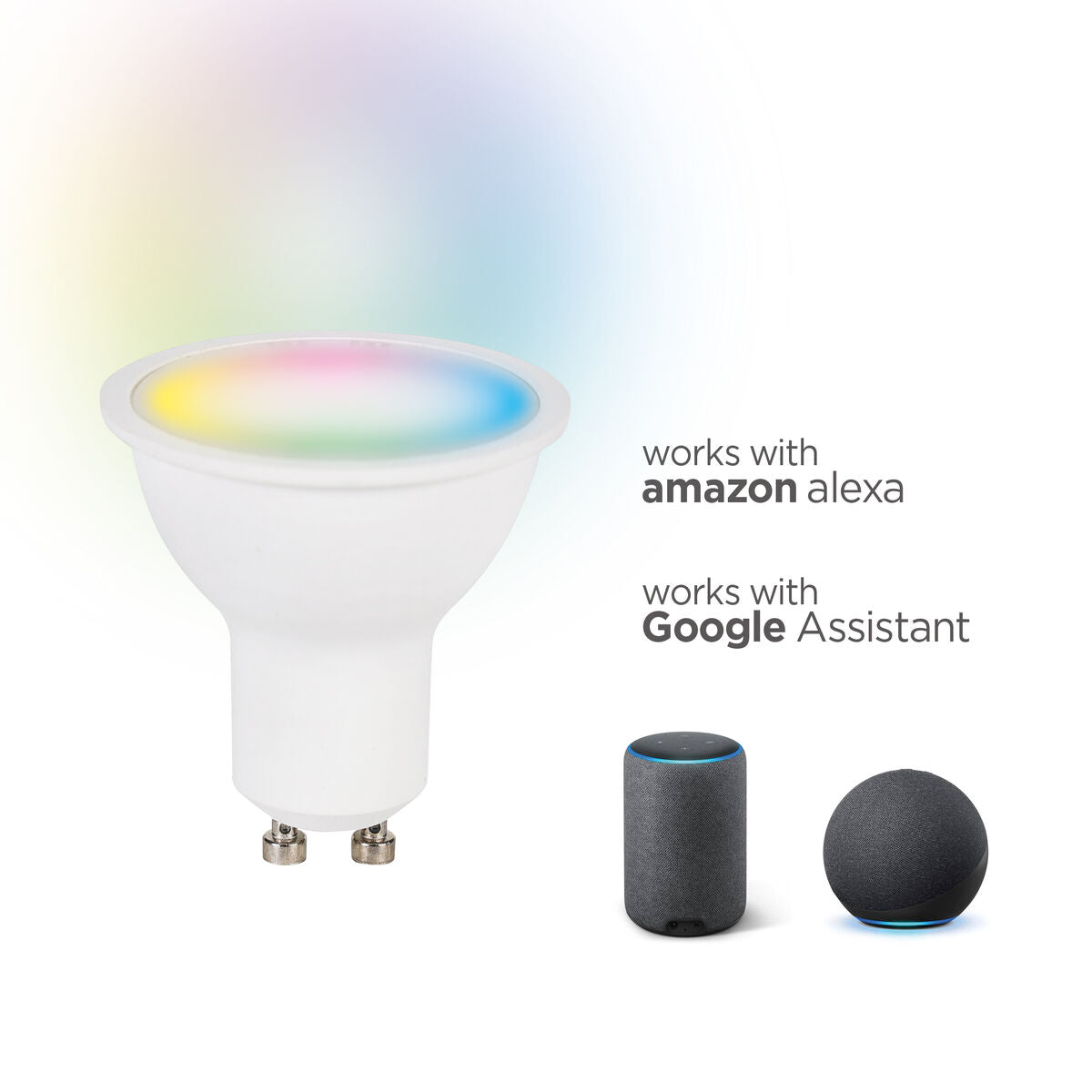 GU10 LED-lamppu 5,5 W, säädettävä väri & 3000–6500K, Bluetooth, 2 kpl