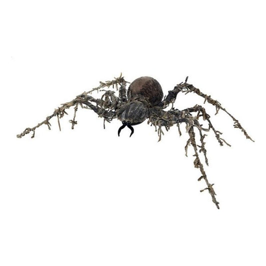 Halloween hämähäkki 60 x 43 cm, ruskea juhlakoriste - karmiva seinäkoriste