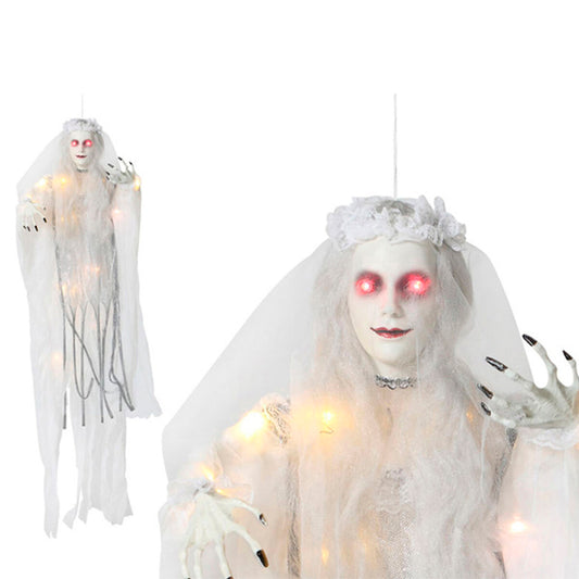 Halloween-koriste kuollut morsian, led-silmät & valot ripustettava 70×12×120 cm