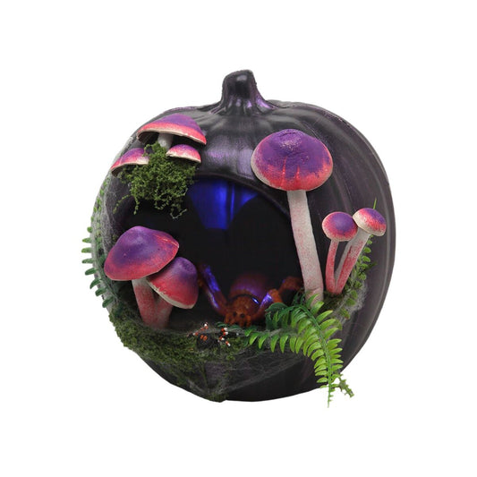 Halloween-koriste valo & ääni 23 x 23 x 22 cm, kurpitsakoriste pöydälle