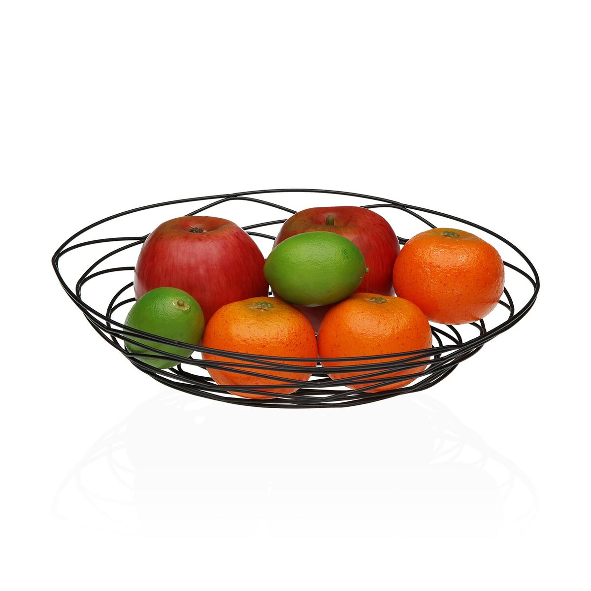 Hedelmäkulho metallinen teräs musta ovaali 23 x 7 x 31 cm keittiöön pöydälle