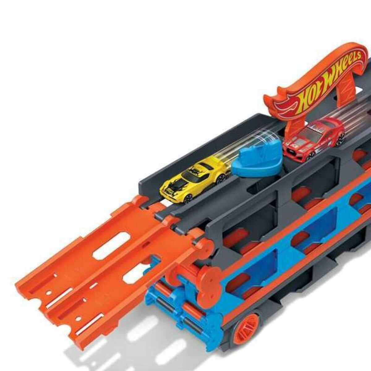 Hot Wheels rekka 3 autolla, kuljetusauto lelu muovia, lapsille 4–8 v sisäleikkeihin