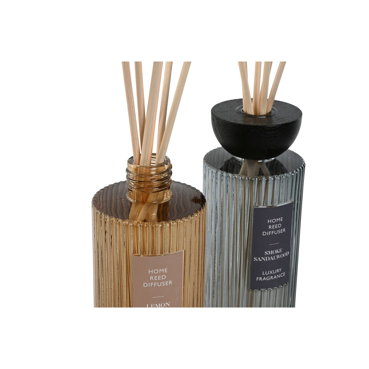 Huonetuoksu 500 ml 2 kpl – diffuuseri tuoksutikku, lasi harmaa & amber