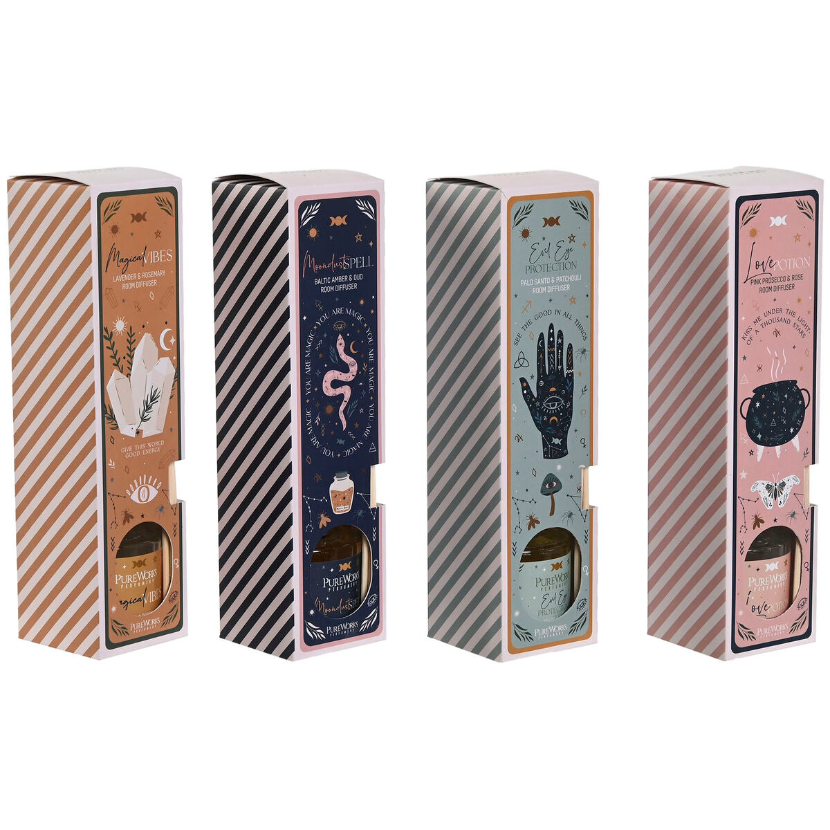 Huonetuoksu 50 ml, 4 kpl tuoksutikut - kristallilasi, urban-mallit sisustus