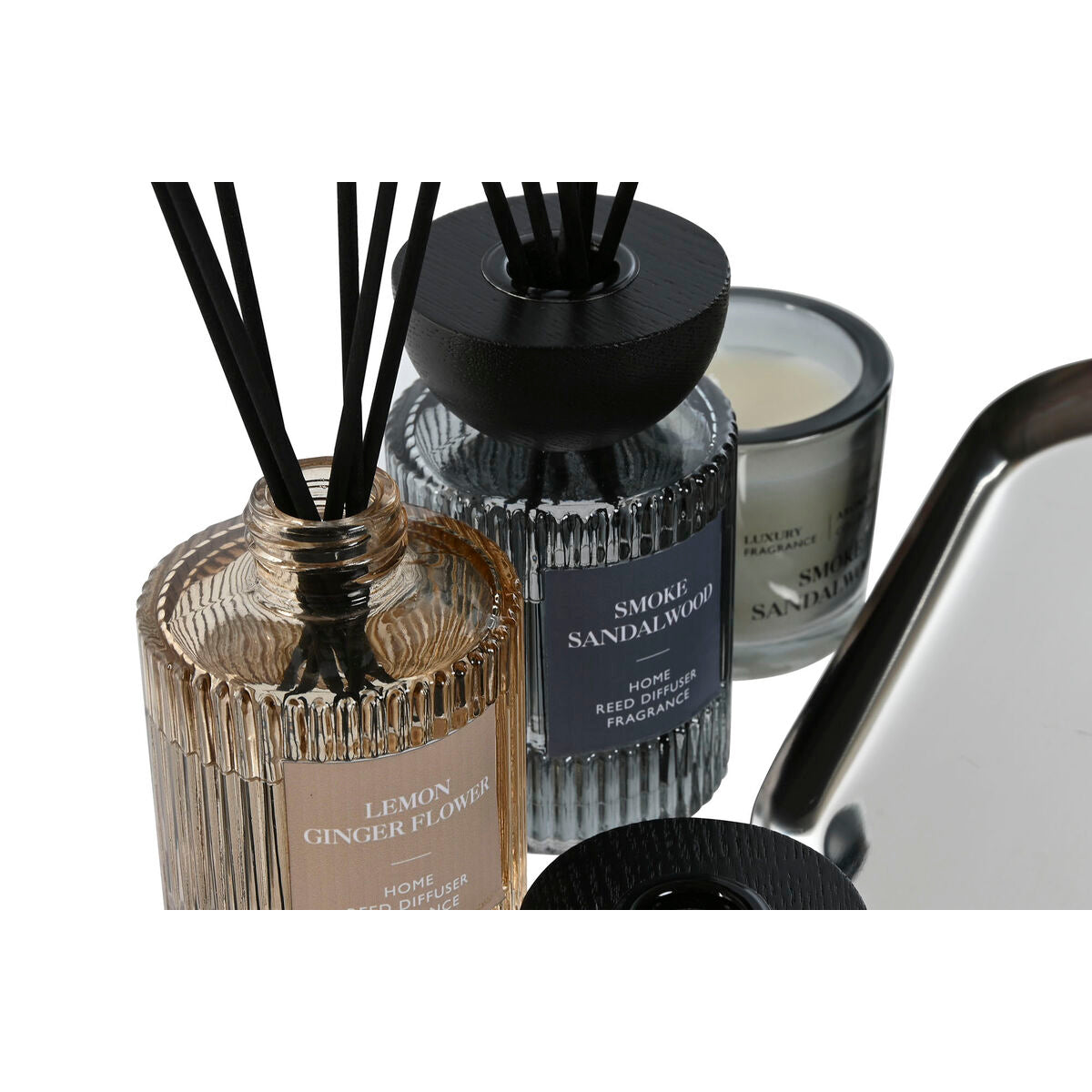 Huonetuoksusetti diffuuseri 100 ml & tuoksukynttilä, urban-muotoilu, 2 kpl