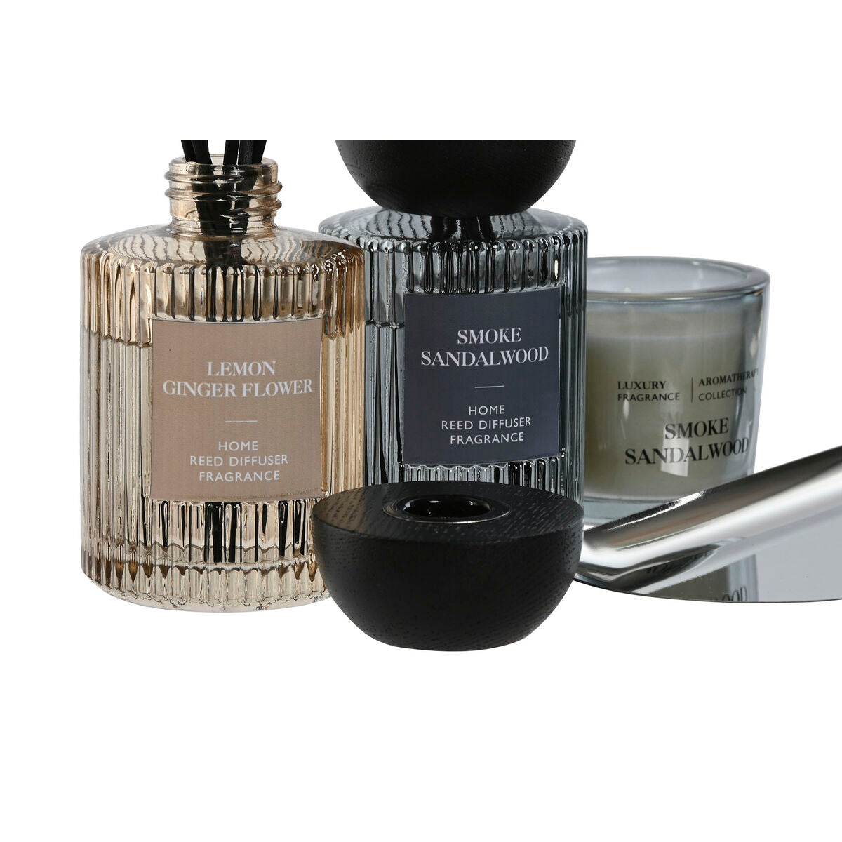 Huonetuoksusetti diffuuseri 100 ml & tuoksukynttilä, urban-muotoilu, 2 kpl