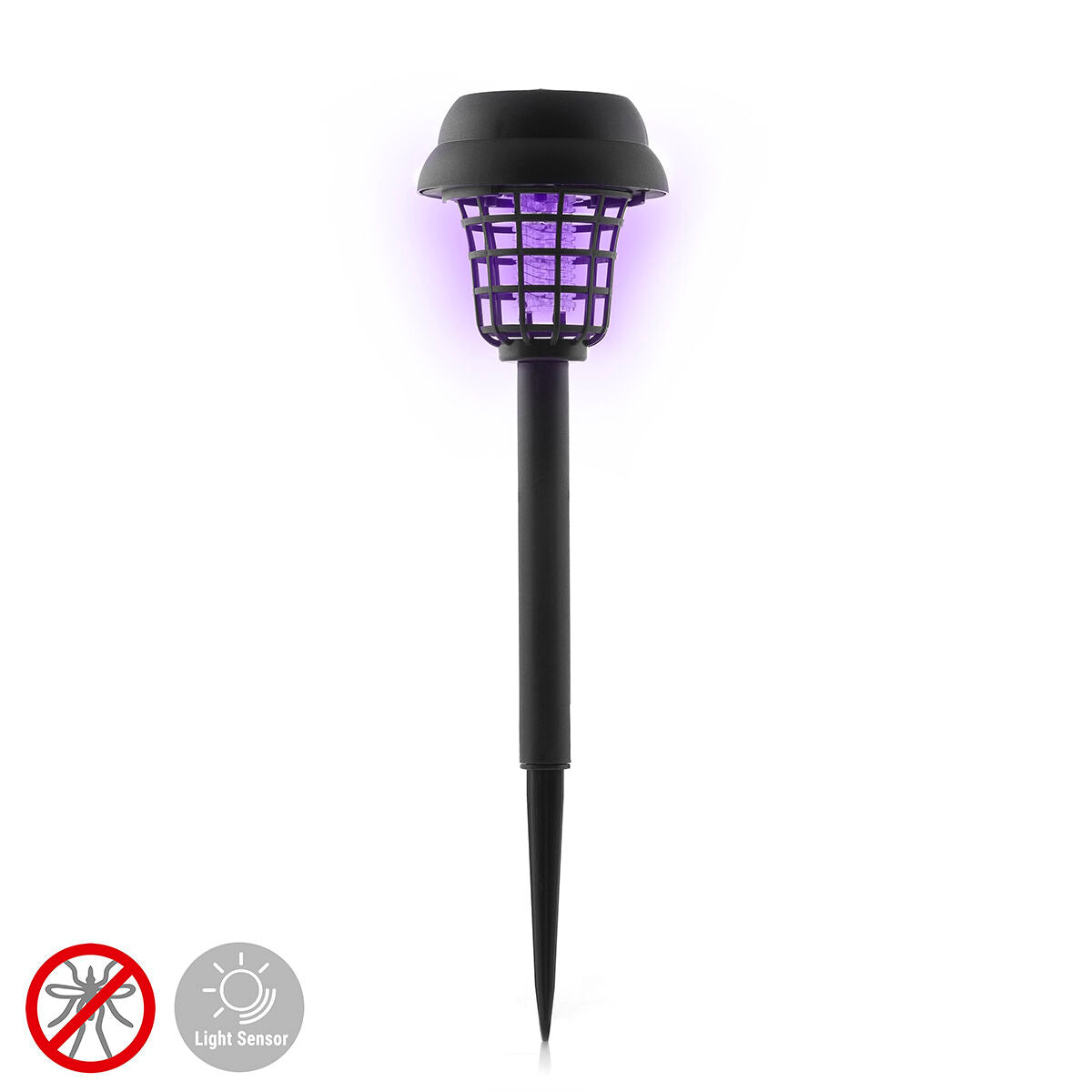 Hyttysansa aurinkokennolla, UV-puutarhalamppu IP44 automaattisella sensorilla