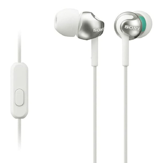 In-ear-kuulokkeet 3,5 mm mikrofonilla, 1,2 m johto, valkoinen 9 mm Sony