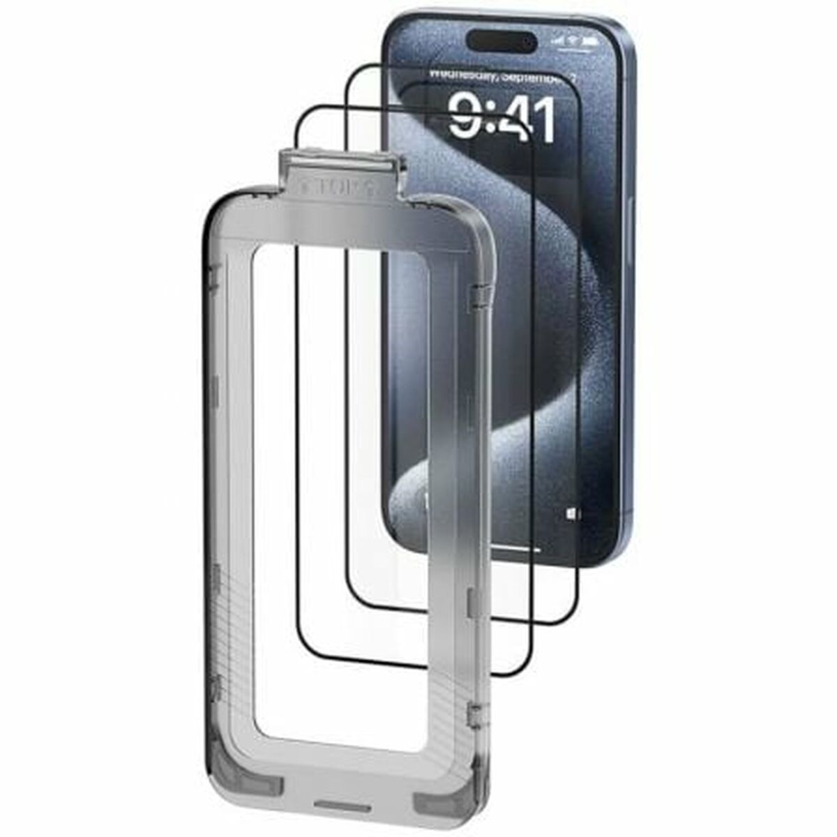 IPhone 16 näyttösuoja karkaistu lasi 2 kpl, 6,1" läpinäkyvä, yhteensopiva 16 Pro