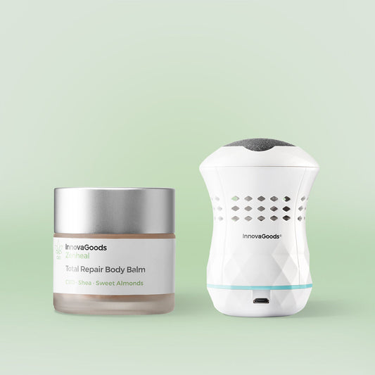 Jalkahoitopaketti CBD, korjaava vartalobalsami 50 ml & ladattava pedikyyriviila