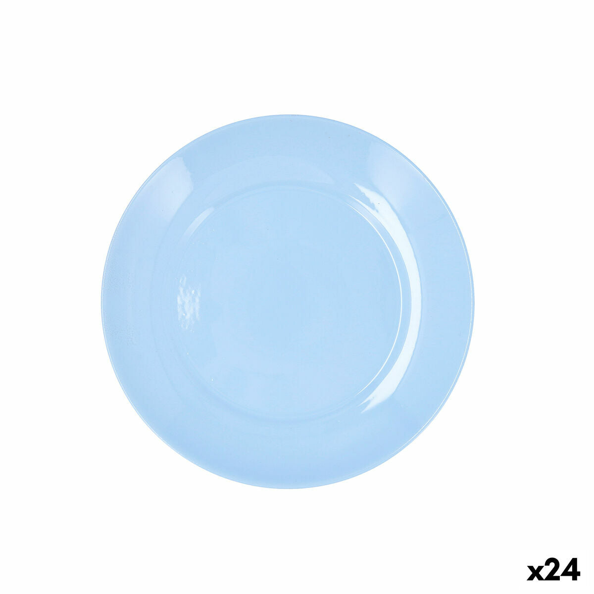 Jälkiruokalautanen 18 cm, sininen lasi, pinoittuva & mikroon sopiva, 24 kpl