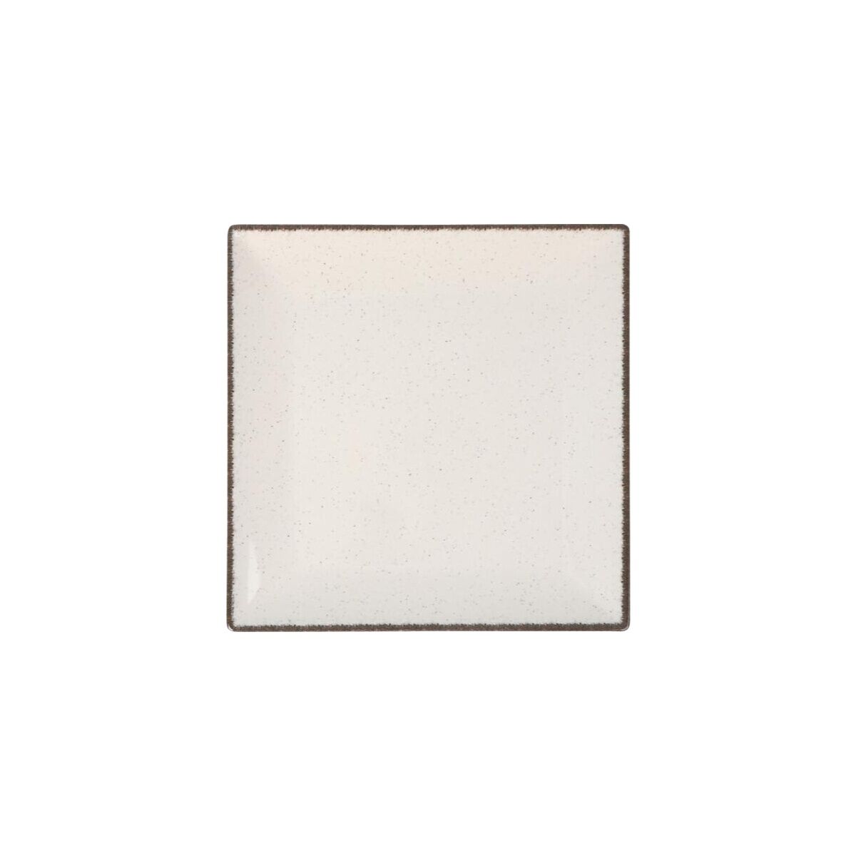 Jälkiruokalautanen 18 x 18 cm neliö, kermanvalkoinen ruskea reuna, 12 kpl
