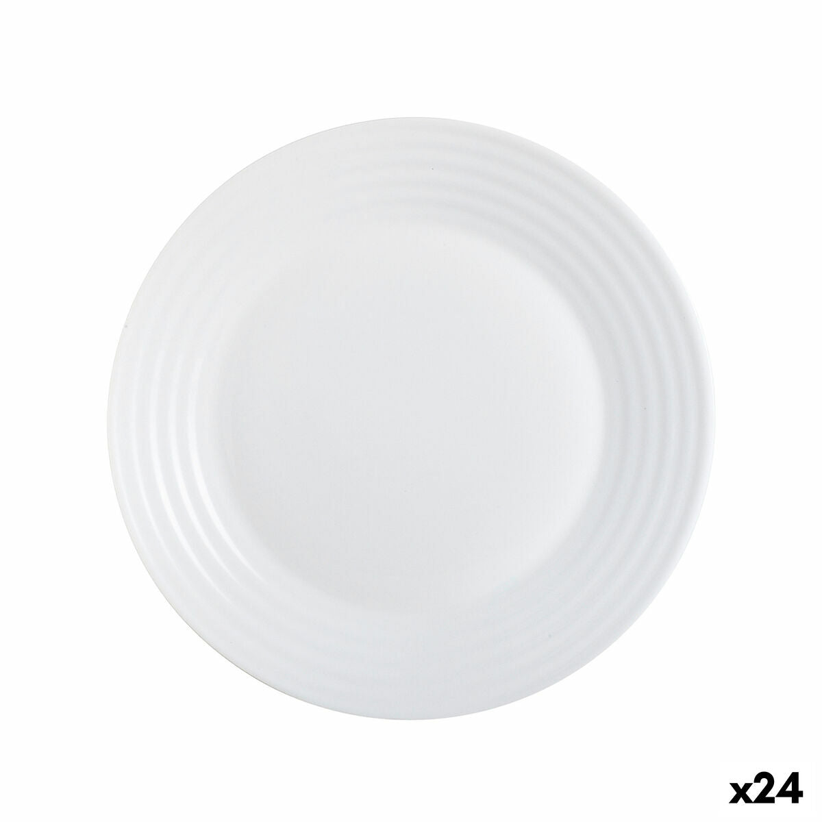 Jälkiruokalautanen 19 cm lasinen valkoinen, 24 kpl - kahviloihin & kotiin
