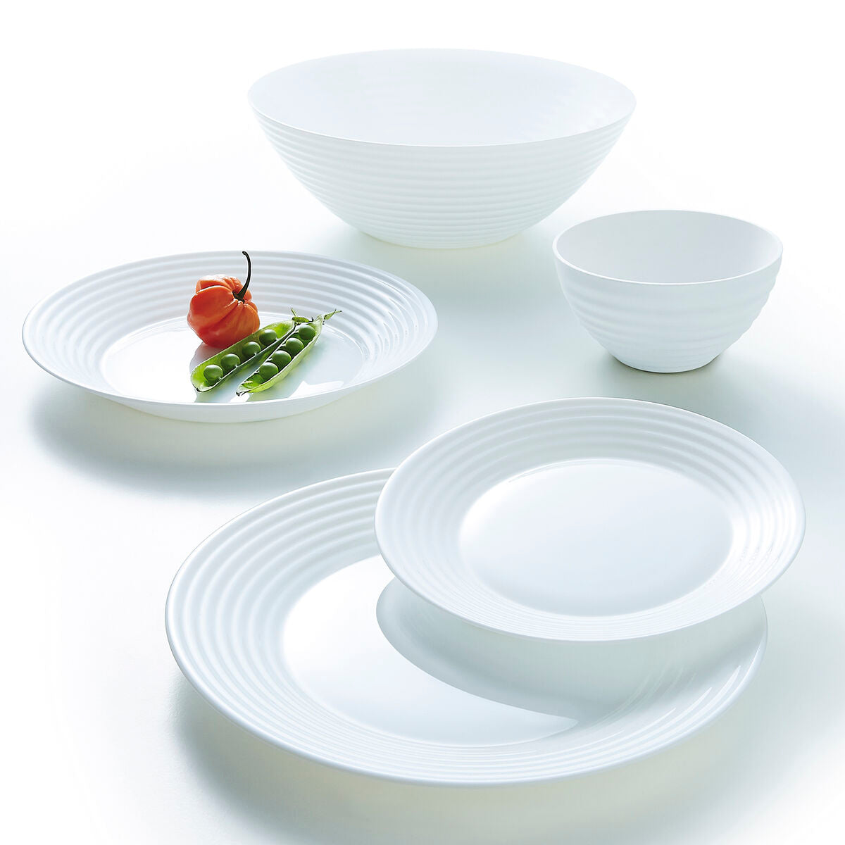 Jälkiruokalautanen 19 cm lasinen valkoinen, 24 kpl - kahviloihin & kotiin